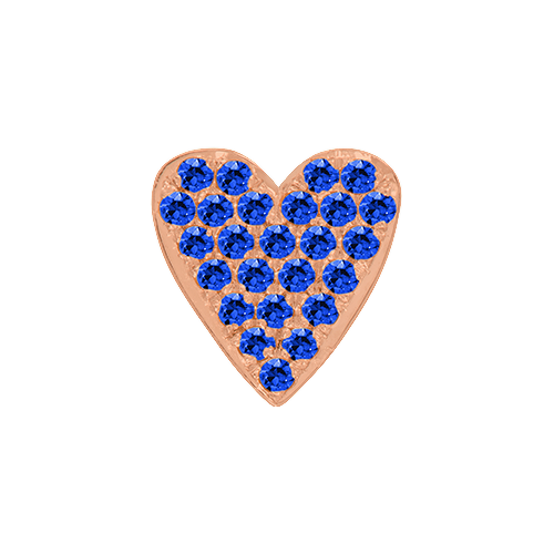 Blue Sapphire + 14k Rose Gold Emoji Charm