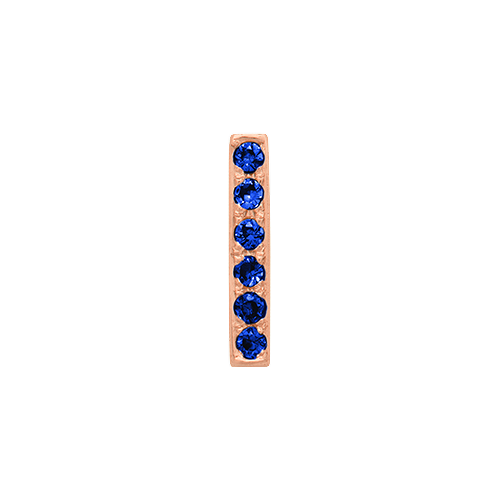 Blue Sapphire + 14k Rose Gold Letter Charm