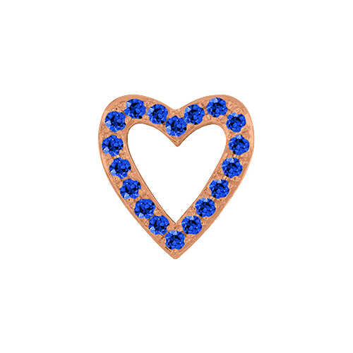 Blue Sapphire + 14k Rose Gold Emoji Charm