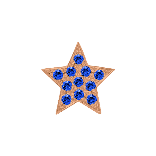 Blue Sapphire + 14k Rose Gold Emoji Charm