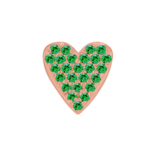 Green Garnet + 14k Rose Gold Emoji Charm
