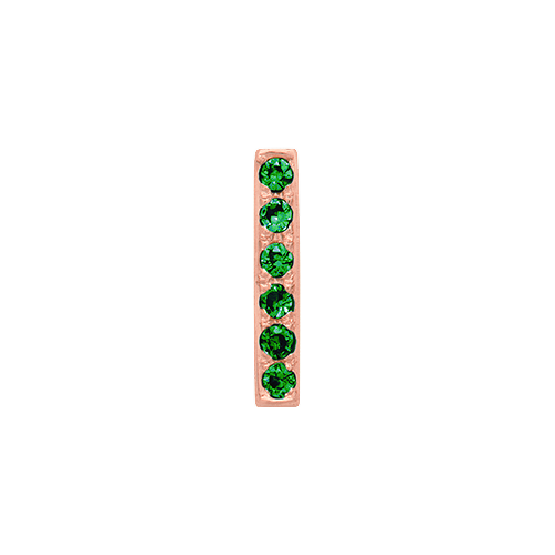 Green Garnet + 14k Rose Gold Letter Charm