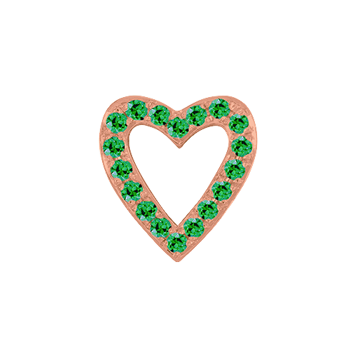 Green Garnet + 14k Rose Gold Emoji Charm