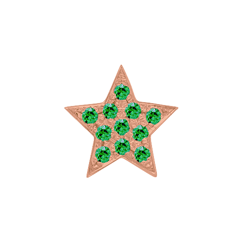 Green Garnet + 14k Rose Gold Emoji Charm