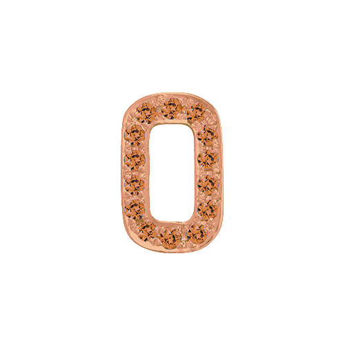 Orange Sapphire + 14k Rose Gold Number Charm
