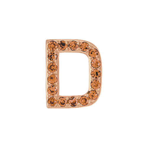 Orange Sapphire + 14k Rose Gold Letter Charm