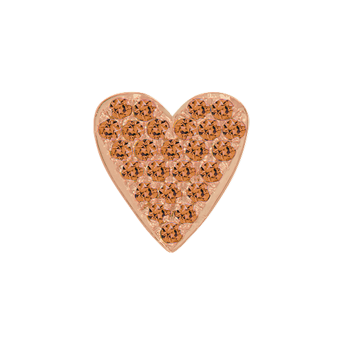Orange Sapphire + 14k Rose Gold Emoji Charm