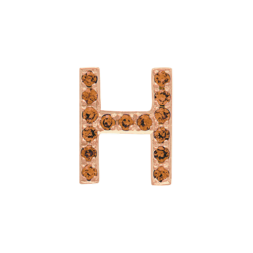 Orange Sapphire + 14k Rose Gold Letter Charm