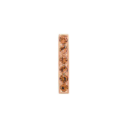 Orange Sapphire + 14k Rose Gold Letter Charm