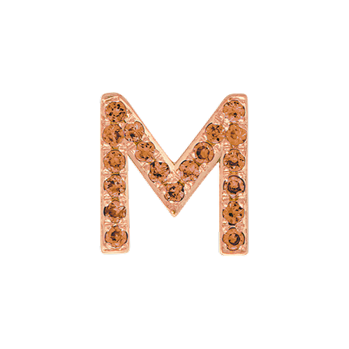 Orange Sapphire + 14k Rose Gold Letter Charm