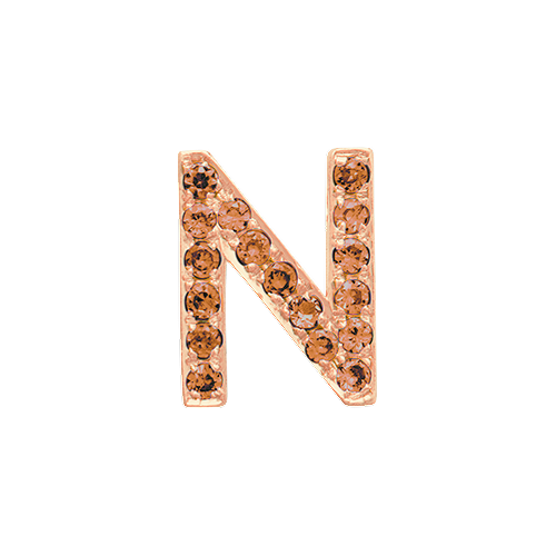 Orange Sapphire + 14k Rose Gold Letter Charm