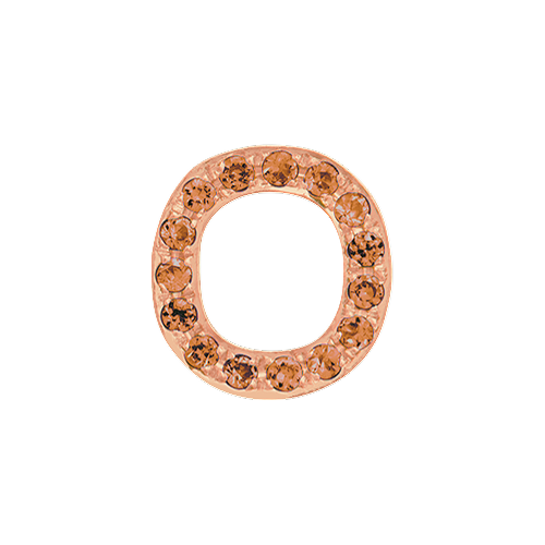Orange Sapphire + 14k Rose Gold Letter Charm