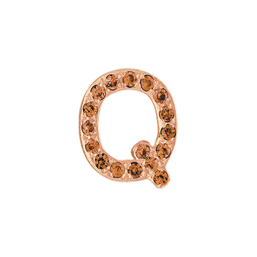 Orange Sapphire + 14k Rose Gold Letter Charm