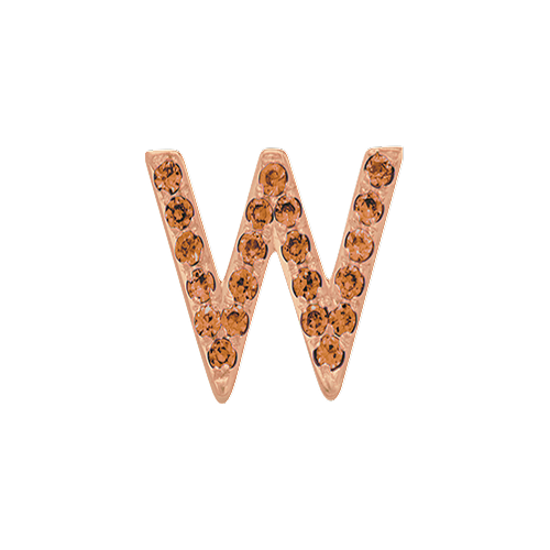 Orange Sapphire + 14k Rose Gold Letter Charm