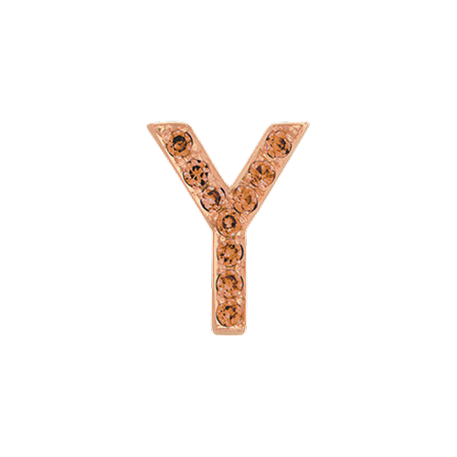 Orange Sapphire + 14k Rose Gold Letter Charm