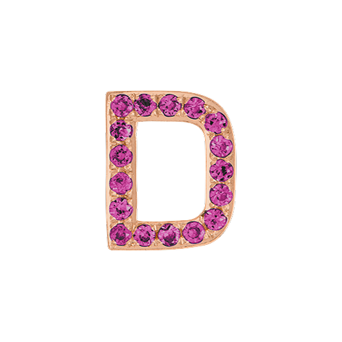 Pink Sapphire + 14k Rose Gold Letter Charm