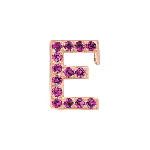 Pink Sapphire + 14k Rose Gold Letter Charm