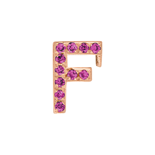 Pink Sapphire + 14k Rose Gold Letter Charm