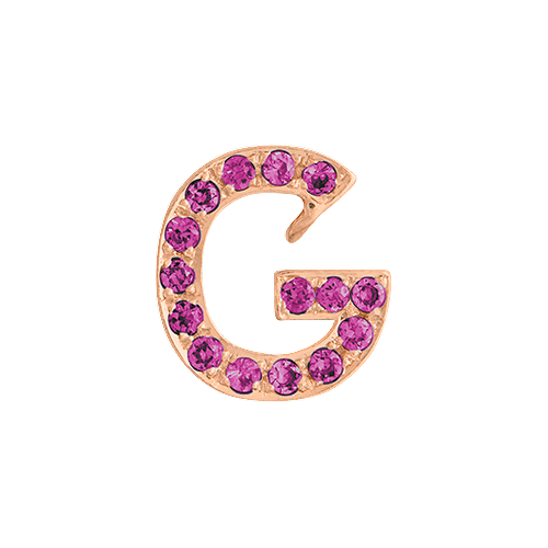 Pink Sapphire + 14k Rose Gold Letter Charm