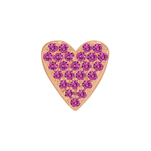 Pink Sapphire + 14k Rose Gold Emoji Charm