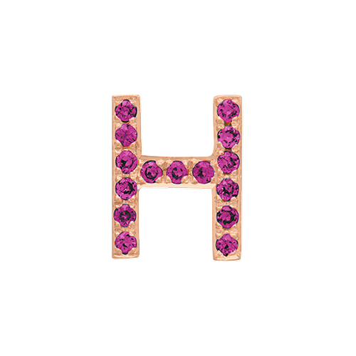 Pink Sapphire + 14k Rose Gold Letter Charm