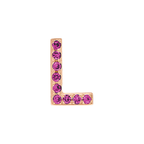 Pink Sapphire + 14k Rose Gold Letter Charm