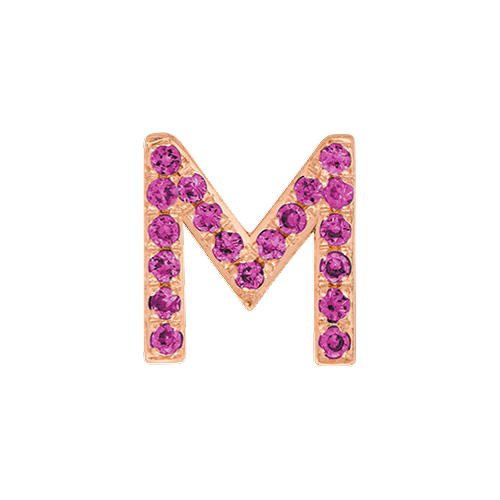 Pink Sapphire + 14k Rose Gold Letter Charm