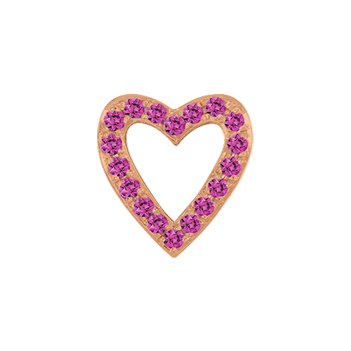 Pink Sapphire + 14k Rose Gold Emoji Charm
