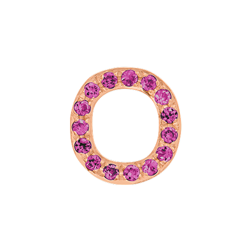 Pink Sapphire + 14k Rose Gold Letter Charm