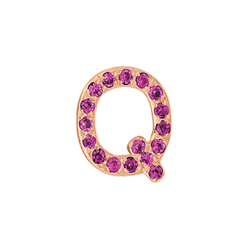 Pink Sapphire + 14k Rose Gold Letter Charm