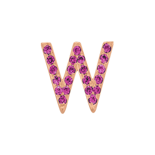 Pink Sapphire + 14k Rose Gold Letter Charm