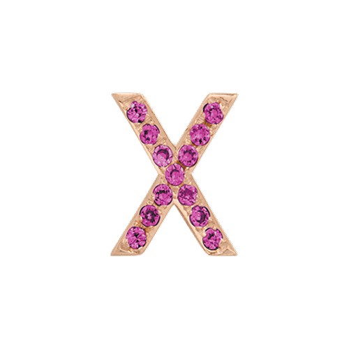 Pink Sapphire + 14k Rose Gold Letter Charm