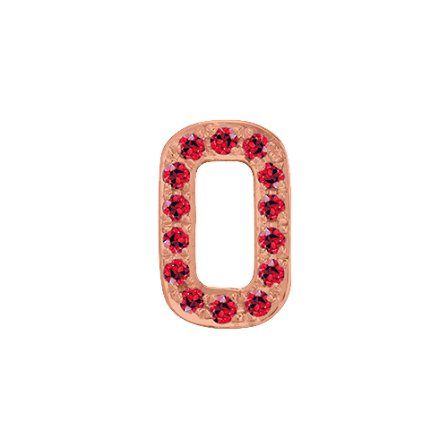 Ruby + 14k Rose Gold Number Charm