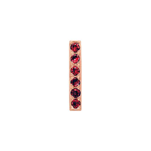 Ruby + 14k Rose Gold Letter Charm