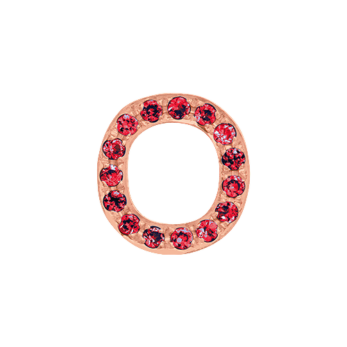 Ruby + 14k Rose Gold Letter Charm