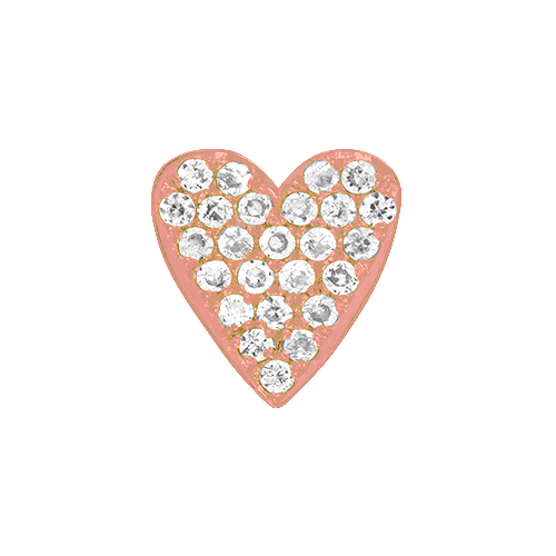 White Diamond + 14k Rose Gold Emoji Charm