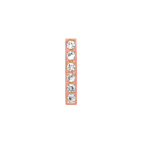 White Diamond + 14k Rose Gold Letter Charm