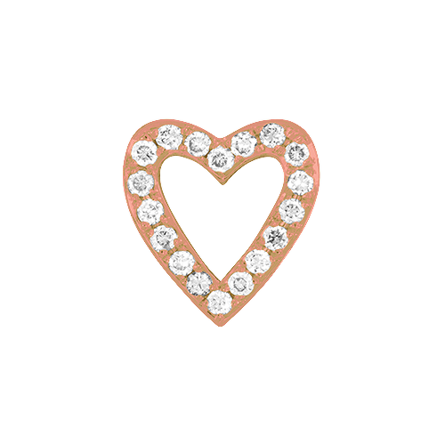 White Diamond + 14k Rose Gold Emoji Charm