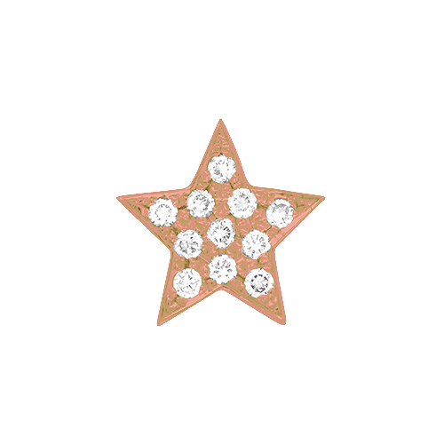 White Diamond + 14k Rose Gold Emoji Charm