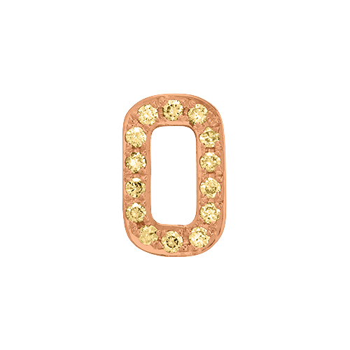 Yellow Sapphire + 14k Rose Gold Number Charm