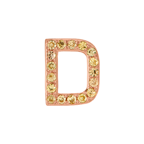 Yellow Sapphire + 14k Rose Gold Letter Charm