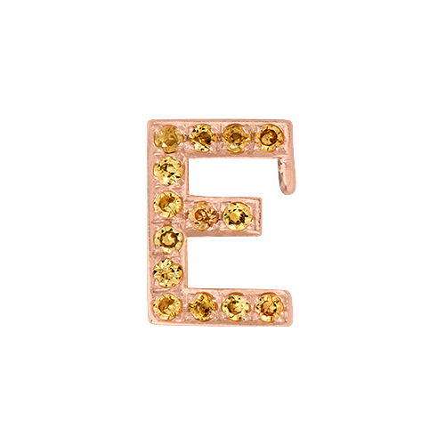 Yellow Sapphire + 14k Rose Gold Letter Charm
