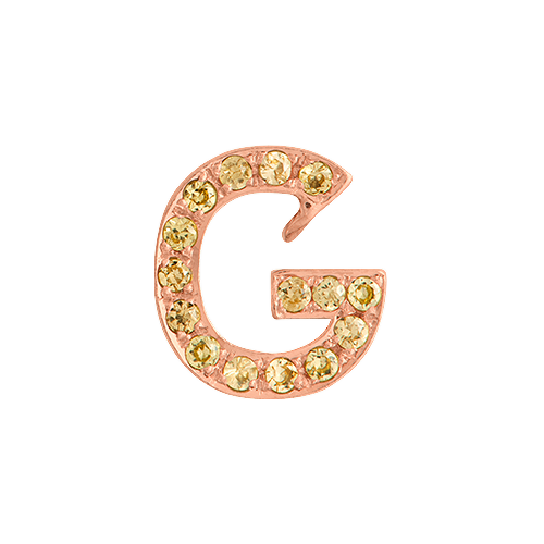 Yellow Sapphire + 14k Rose Gold Letter Charm
