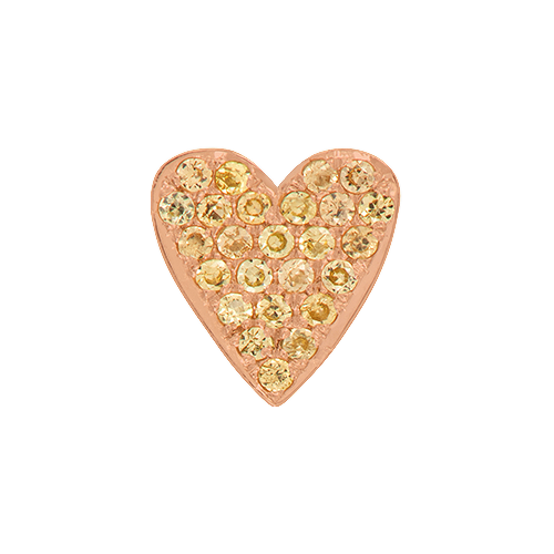 Yellow Sapphire + 14k Rose Gold Emoji Charm