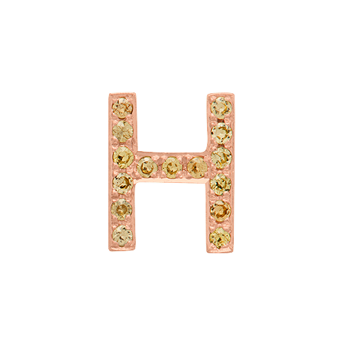 Yellow Sapphire + 14k Rose Gold Letter Charm