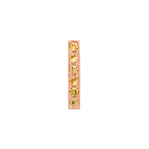 Yellow Sapphire + 14k Rose Gold Letter Charm