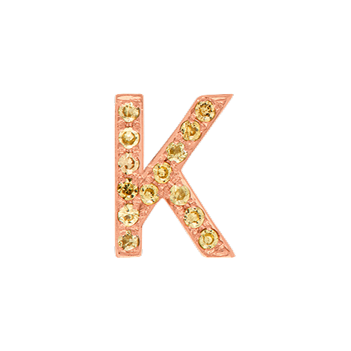 Yellow Sapphire + 14k Rose Gold Letter Charm