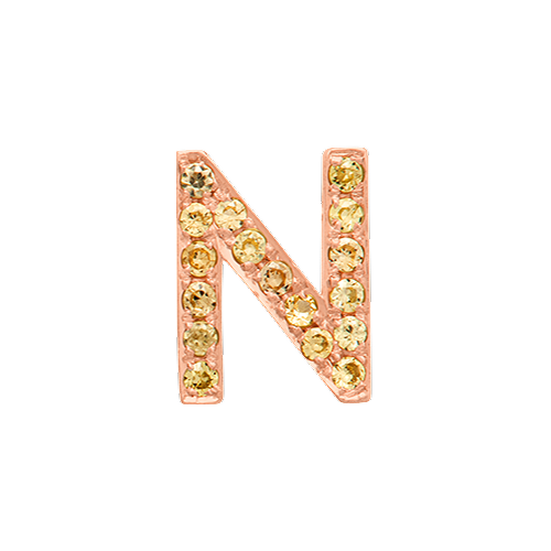 Yellow Sapphire + 14k Rose Gold Letter Charm