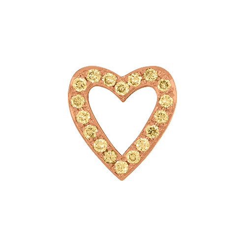 Yellow Sapphire + 14k Rose Gold Emoji Charm