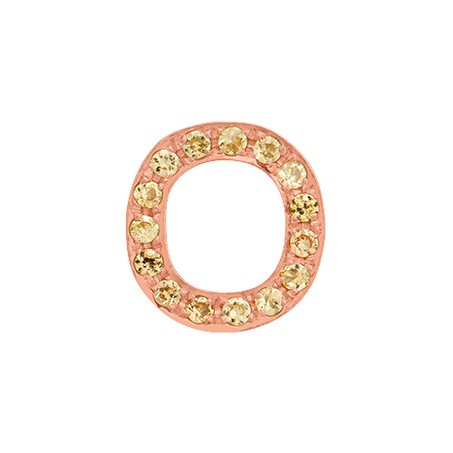 Yellow Sapphire + 14k Rose Gold Letter Charm